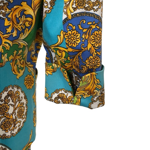 Vintage Linea by Louis Dell’Olio filigree 3 piece lined skirt suit blue green M - Picture 10 of 16